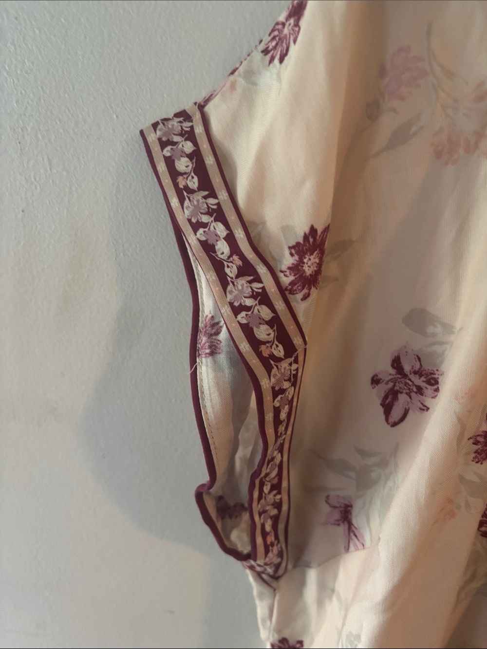 Lucky Brand Boho Floral Tiered Split Neck Midi Dress Size XL - Picture 4 of 11